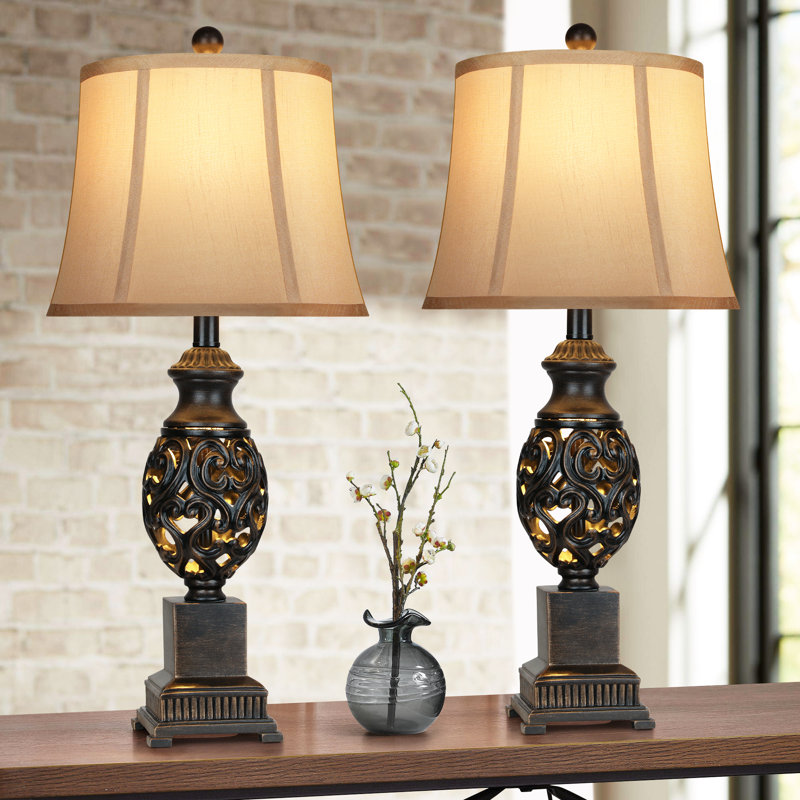 Alcine Table Lamp, Dark Brown