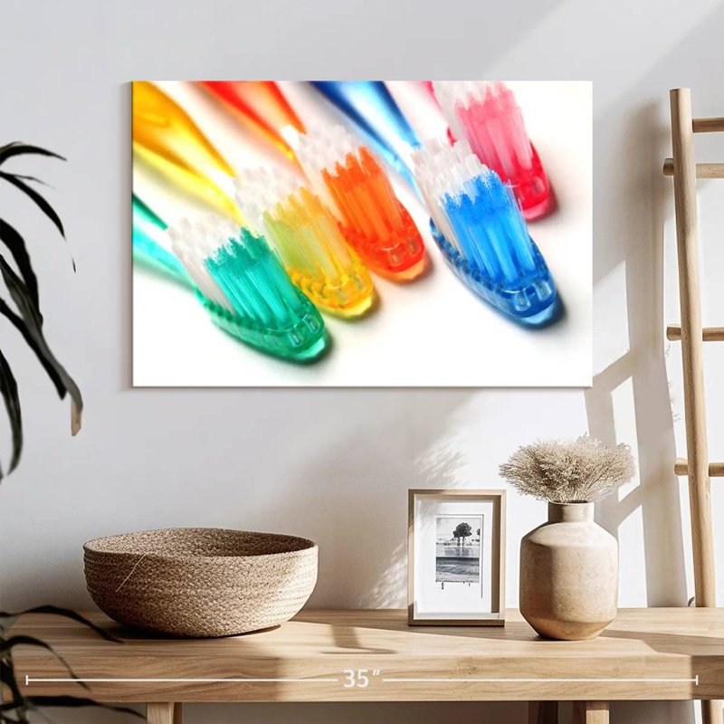 Alcaraz Colored Toothbrushes, 8" H x 12" W