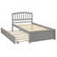 Structure de lit plateforme simple en bois avec lit gigogne, gris-1976134403