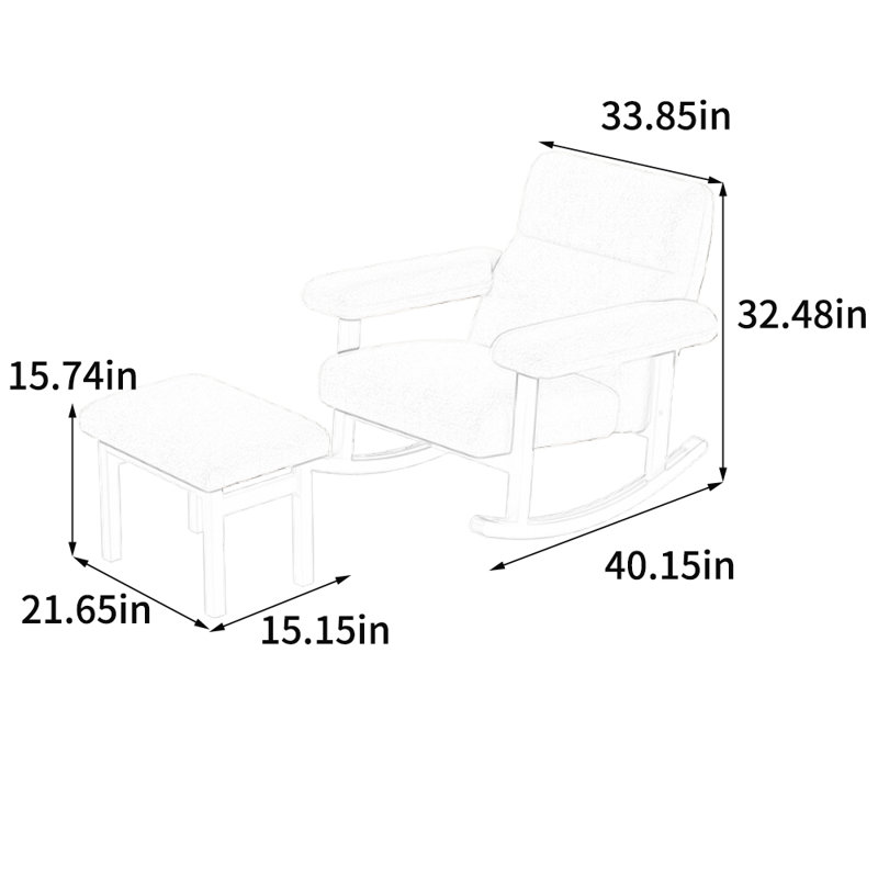 Chaise berçante ergonomique et confortable, Kaki
