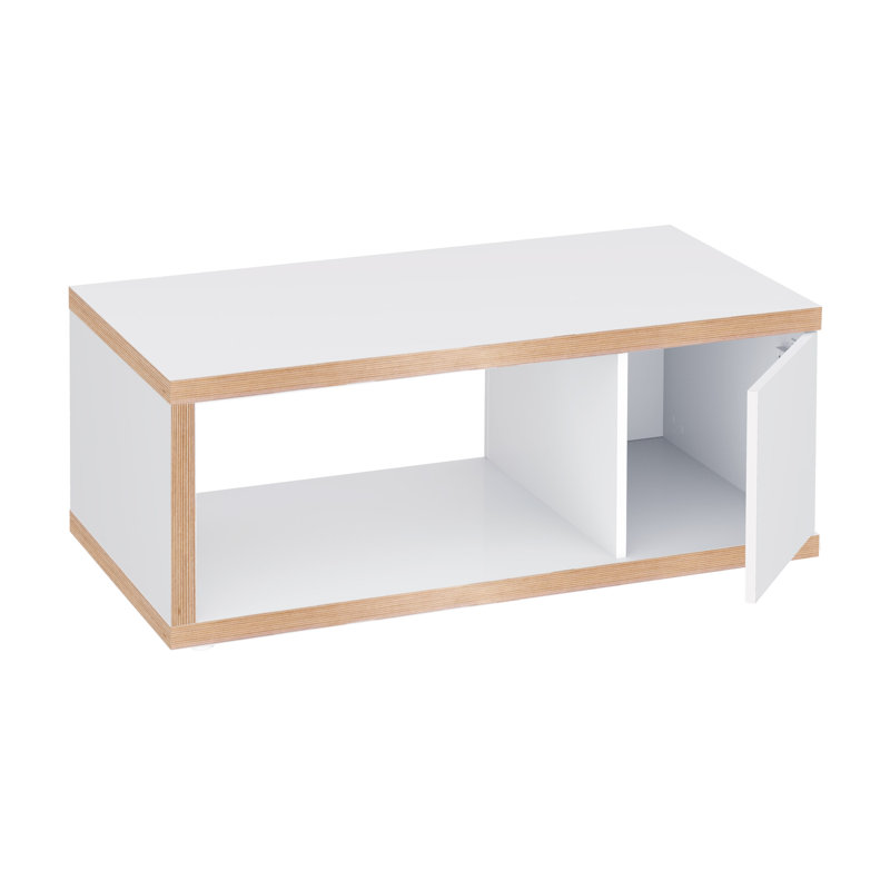Table basse avec rangement Totsie, Chêne / blanc pur