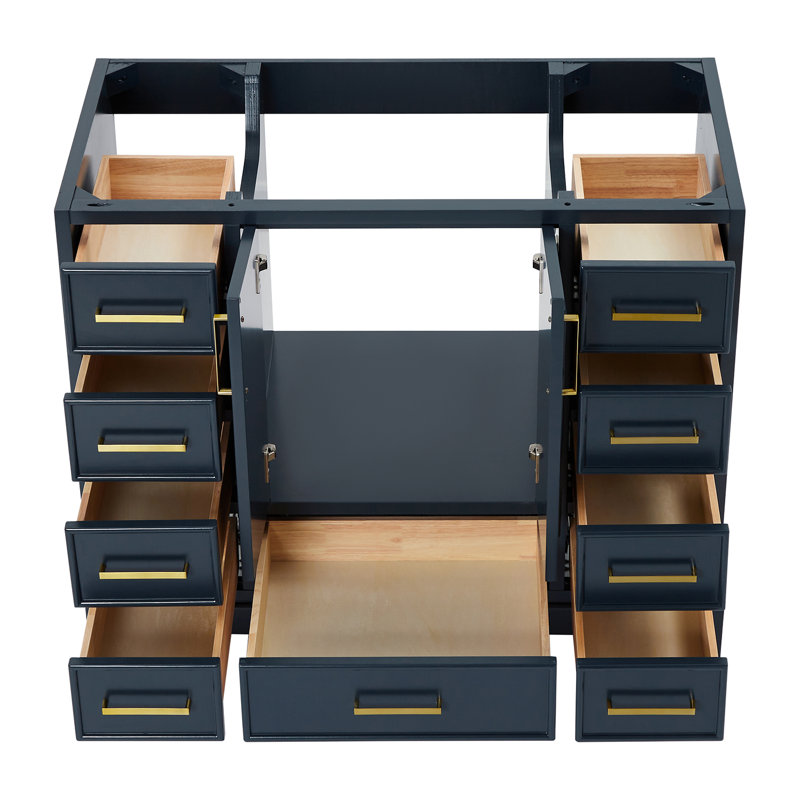 Stafford 42.75'' W Single Bathroom Vanity Base, Midnight Blue