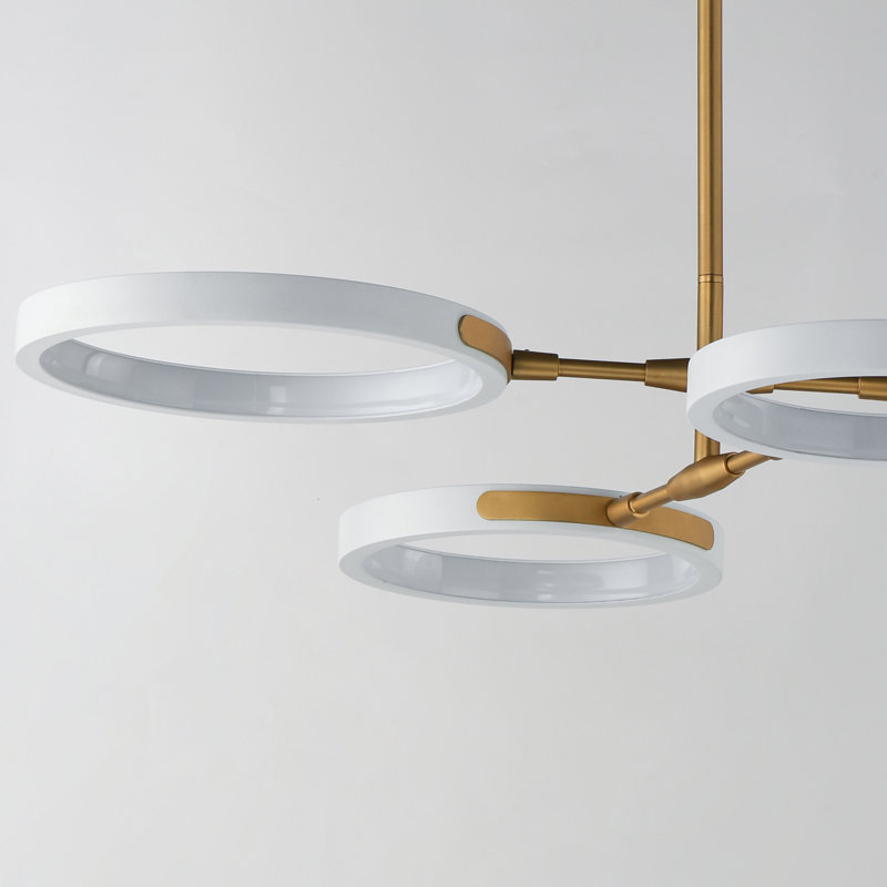 Hoopla-Chandelier, White/Gold