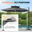 Parasol en porte-à-faux à lumière solaire 141 pi × 104 pi sans base lestée-562801864