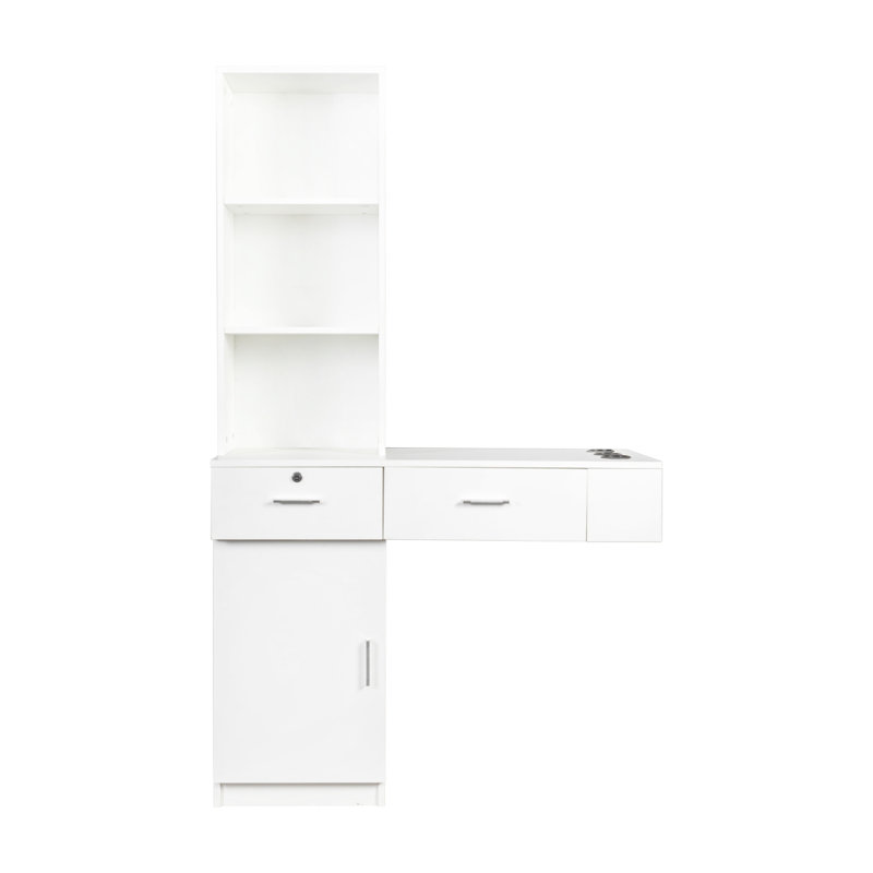 Bureau à cheveux moderne et simple, rangement multicouche, grand espace de rangement, Blanc