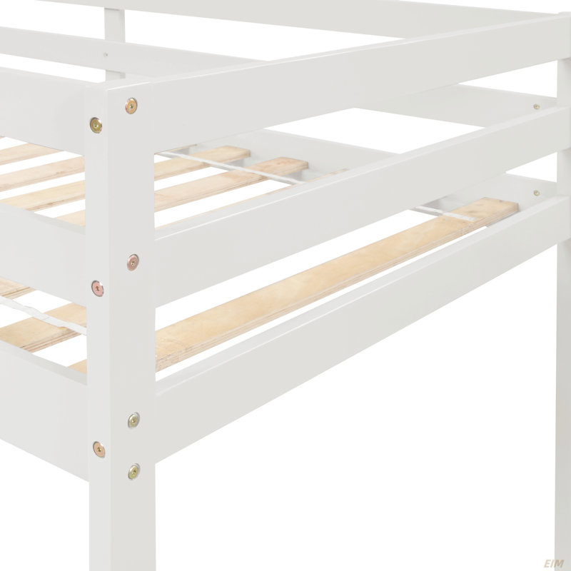 Aydeen Loft Bed with Staircase, White