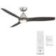 Skylark 3 - Blade Indoor/Outdoor Smart Ceiling Fan with Adjustable CCT 2700K-3000K-4000K-5000K LED Light Kit and Remote Control Included, Works With Alexa and iOS or Android App