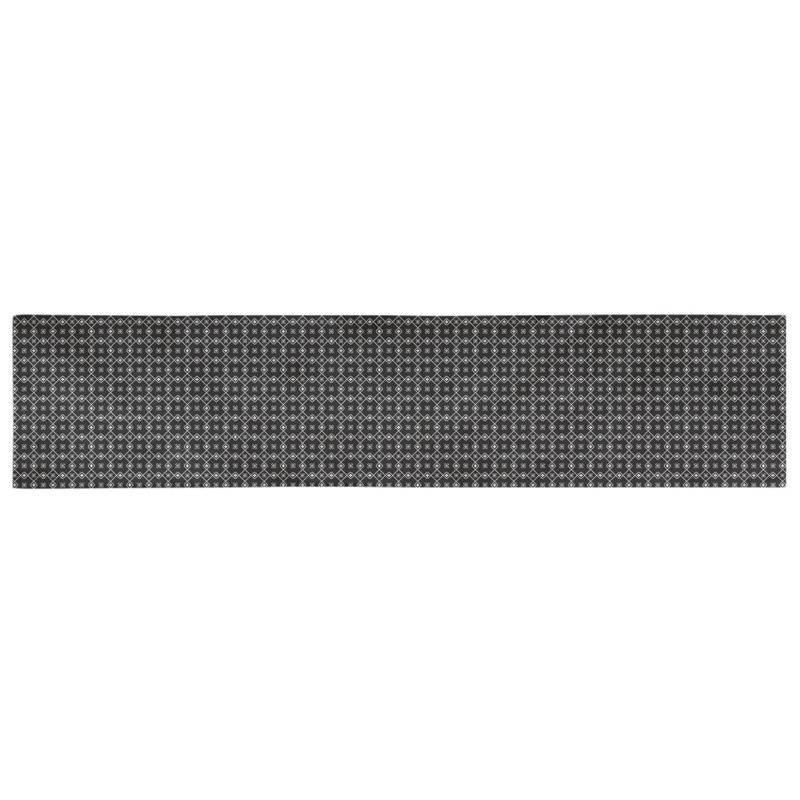 Chemin de table Avicia, 72 po x 16 po, Noir / Blanc, Polyester