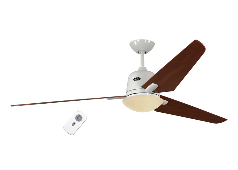 Kelm 162cm Ceiling Fan with Light Kit, Cherry tree, White lacquer