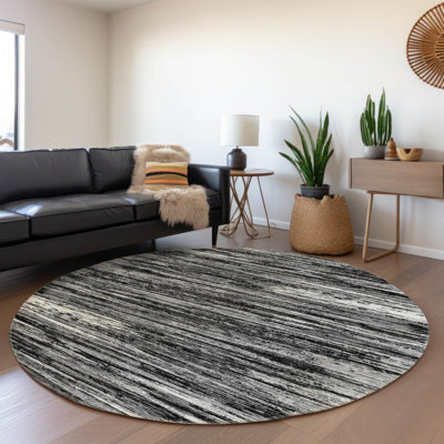 Tapis noir Prisco lavable à la machine de qualité supérieure