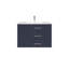 Ensemble de meuble-lavabo mural simple 30 po avec comptoir en céramique blanc vert forêt et tablette gauche Aurilla-641886403-737632751-737632752