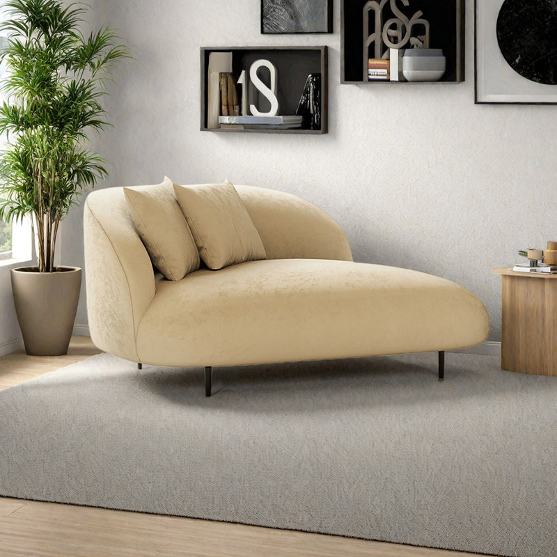 Fauteuil inclinable givré confortable au design épuré, Orienté à gauche (vu de face), Beige
