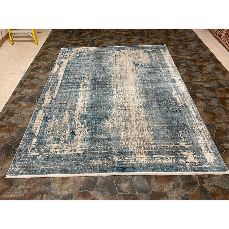Tapis moderne contemporain touffeté à la main, Rectangle 6 pi 6 po x 9 pi 6 po