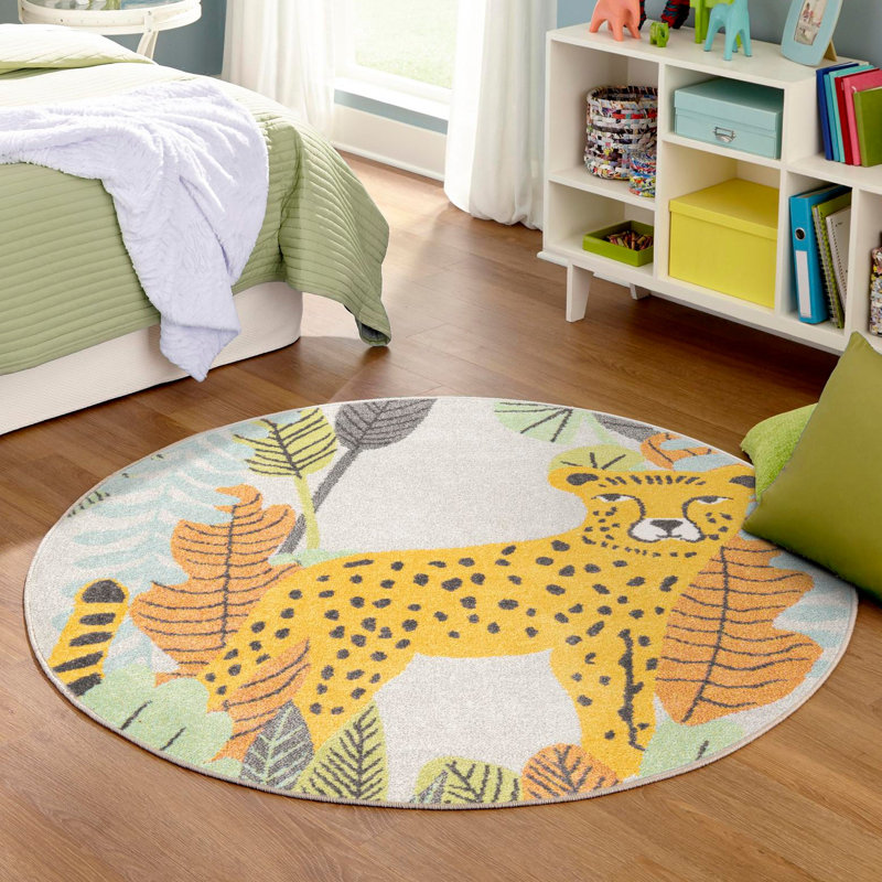 Machine Woven Polypropylene Plastic Rug, Round 7'10"