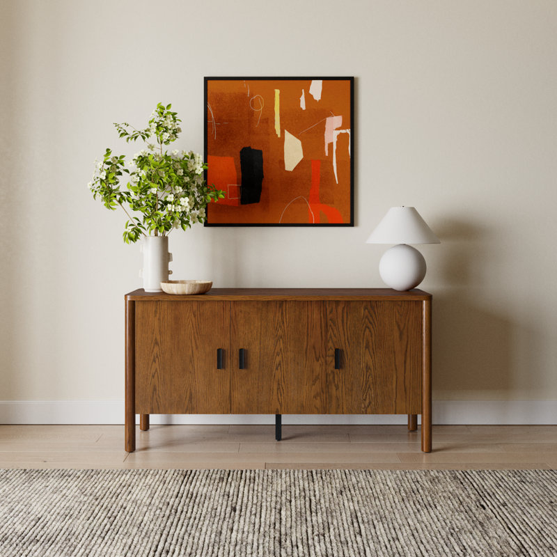 Kaplan Wood 3-Door Sideboard, Medium Oak