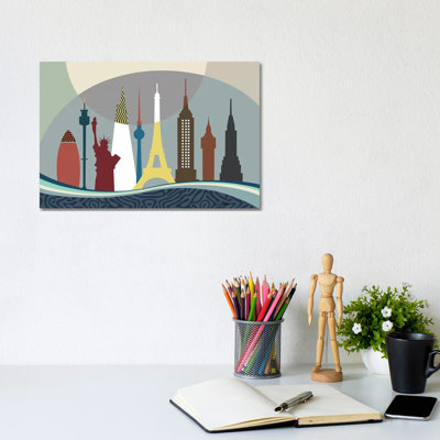 «World Travel Repères» par Lanre Studio - impression sur toile tendue