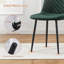 Velvet Upholstered Dining Chairs with Diamond‑Quilted Backrest and Sturdy Metal Legs-1237099024