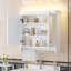 Armoire de salle de bain 3 en 1, fixation murale de 30 pouces avec tablettes réglables, portes à fermeture en douceur et miroir haute définition pour rangement de meuble-lavabo organisé-130837406