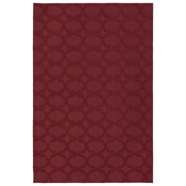 Togut Geometric Tufted Chili Red Area Rug