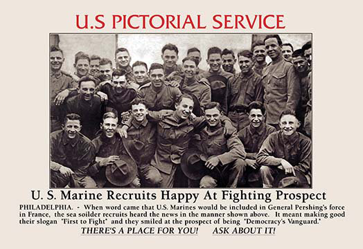 « u.s. marine recrutés », reproduction de photo encadrée