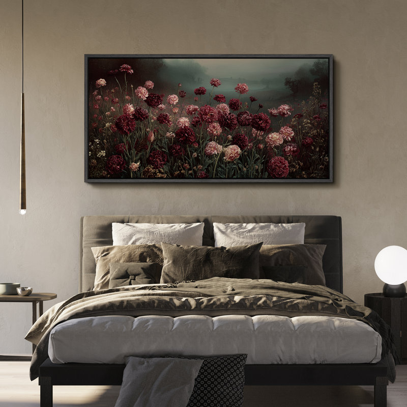 Impression sur toile encadrée très sombre Moody, Cadre flottant noir, H 30 po x l 60 po x P 1,5 po