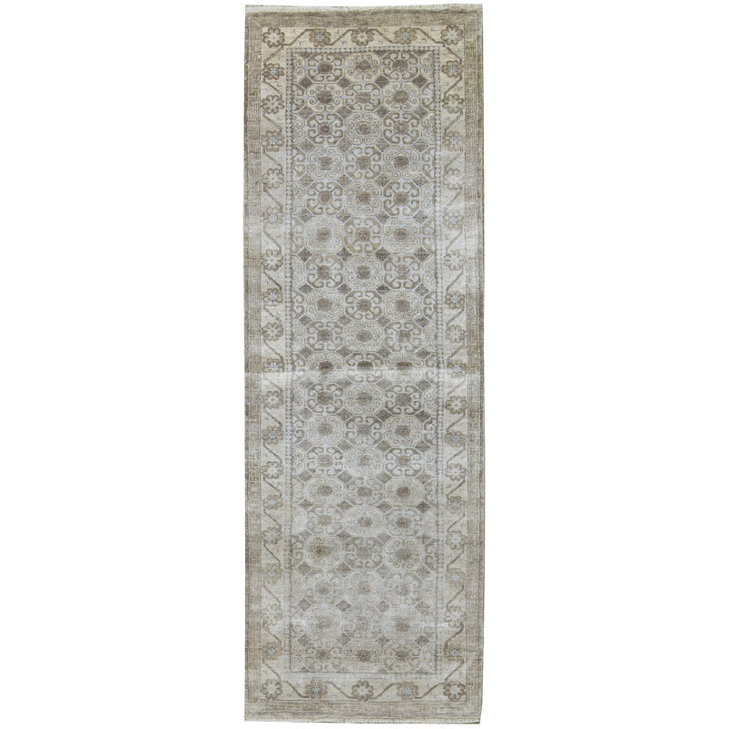 Hand-Knotted High-Quality Camel and Ivory Runner