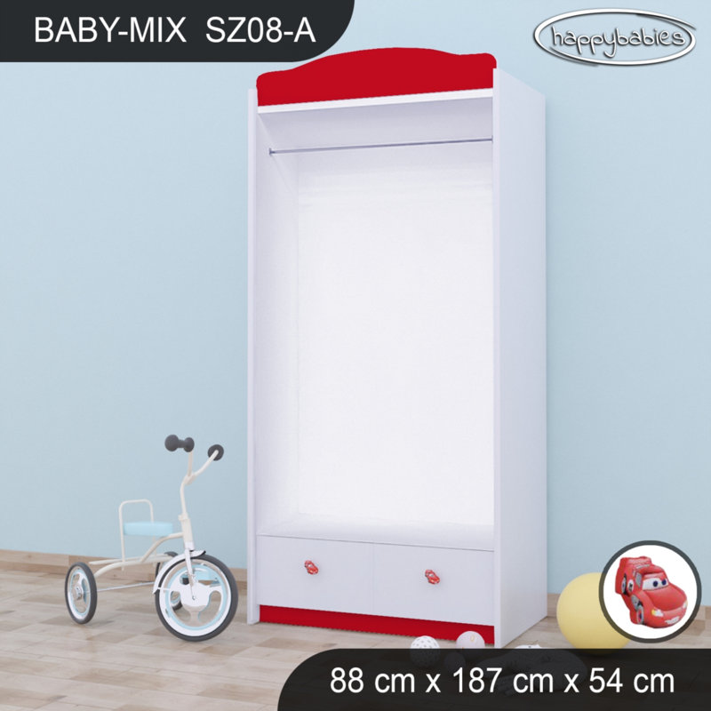 Baby 2 Door Wardrobe, Red