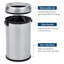 Poubelle commerciale en acier inoxydable de 17 gallons avec couvercle et options à couvercle ouvert, finition brossée robuste pour la cuisine, le restaurant et le bureau-121334131