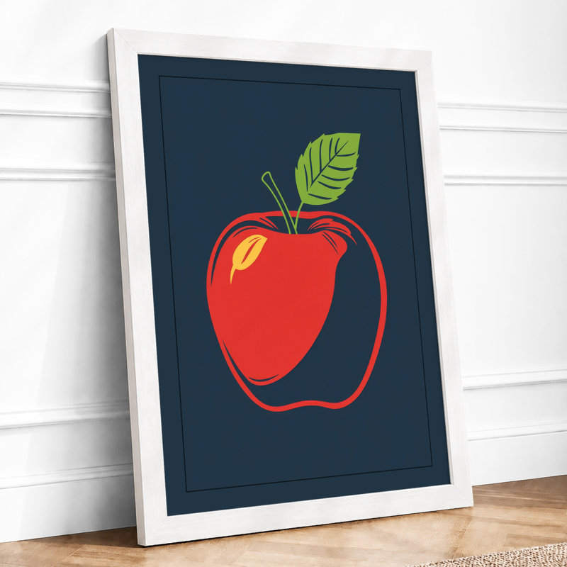 Simple Apple Modern - Framed Print, A1 - 84.1 x 59.4 cm, White
