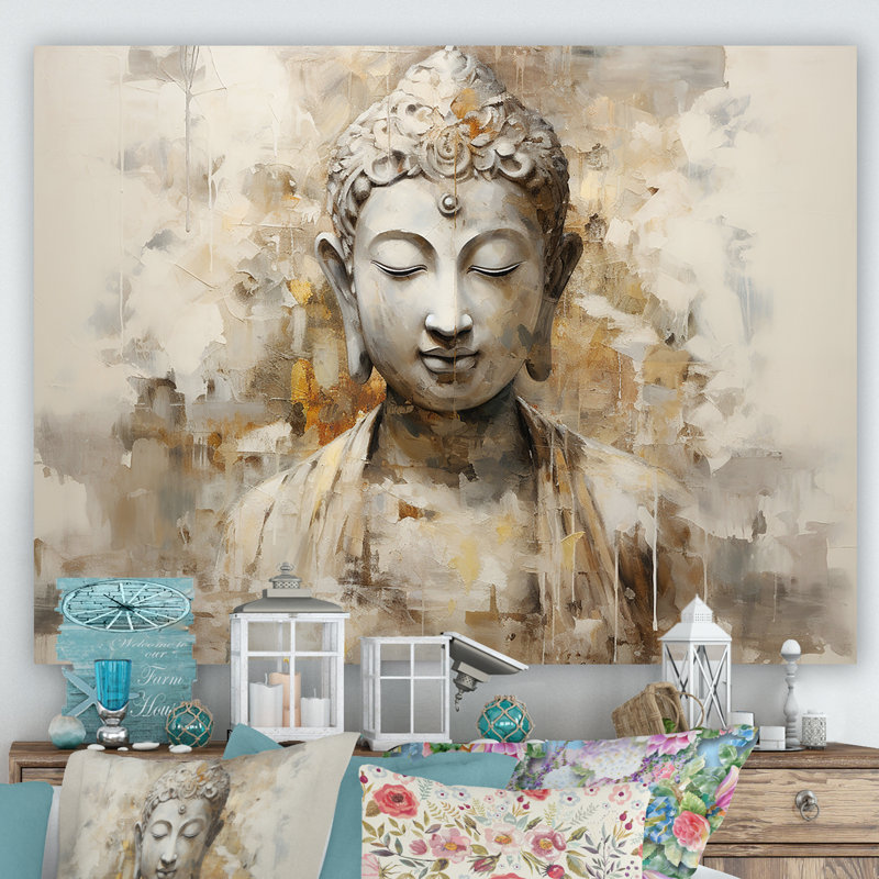 Simple bouddhisme, statue II - art sur toile bouddhisme, H 12 po x l 20 po x P 1 po, Toile tendue