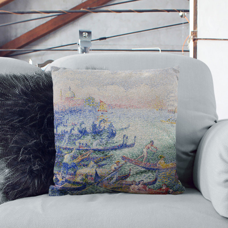 Regatta In Venice Square Throw Cushion, 40cm H x 40cm W x 15cm D, Stone