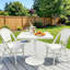 Table carrée carrée, table tulipe de 27,6 po avec plateau de table à bord épaissi et piédestal en métal, table bistro de style Mid-Century pour la cuisine, les petits espaces, le salon et le café (couleur BLANC)