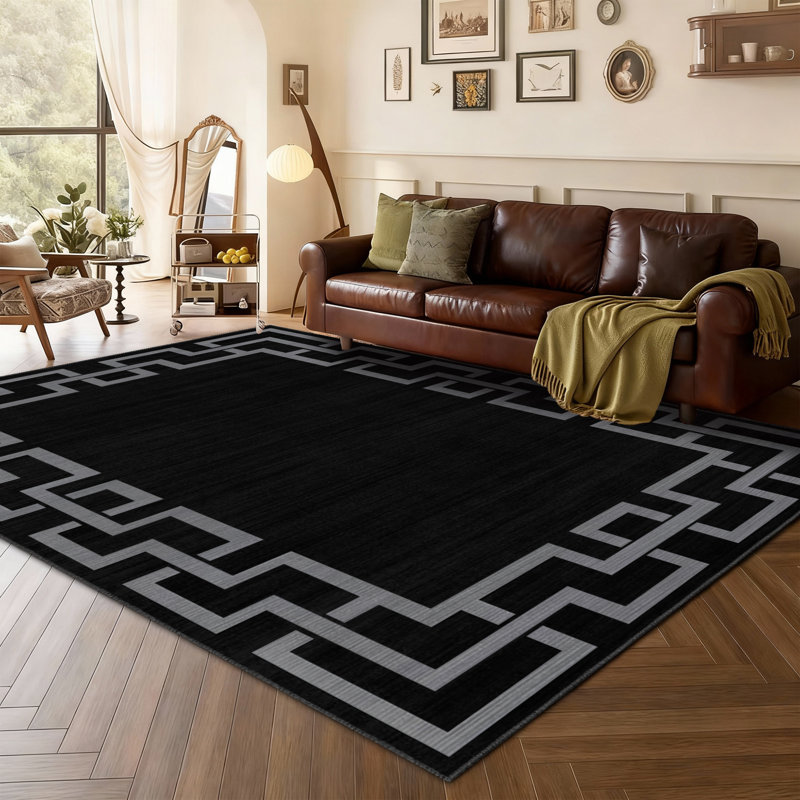 Abstract Machine Printed Shag Area Rug, Runner 60 x 220 cm