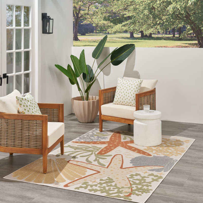 Tapis d'intérieur / extérieur Antwanett, Rectangle 5 pi 3 po x 7 pi 5 po