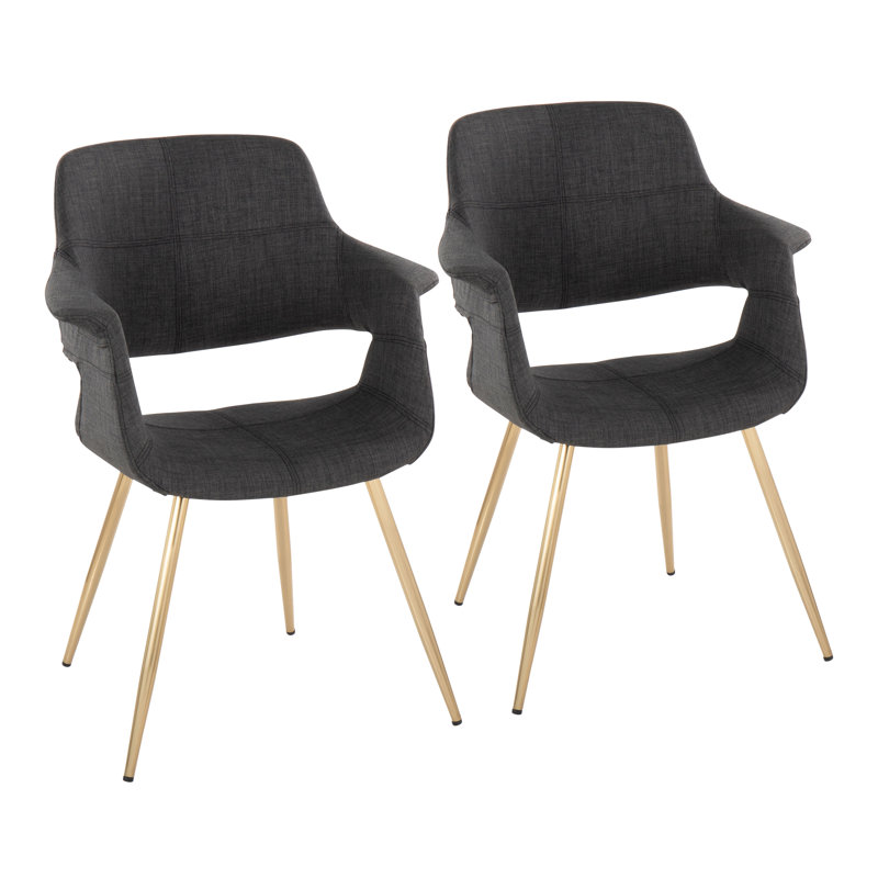 Quirico 16.5'' H Upholstered Armchair, Gold, Charcoal