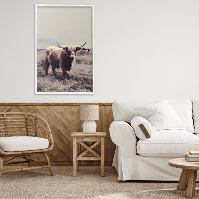 Giclée encadrée de bovins à cornes, dessiné par SD Graphics Studio