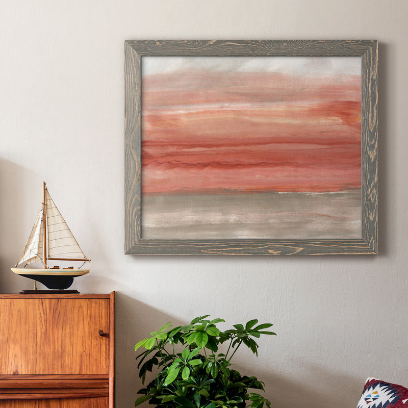 Oasis Sky - Peinture sur toile encadrée, H 20 po x l 17 po x P 1,5 po, Gris