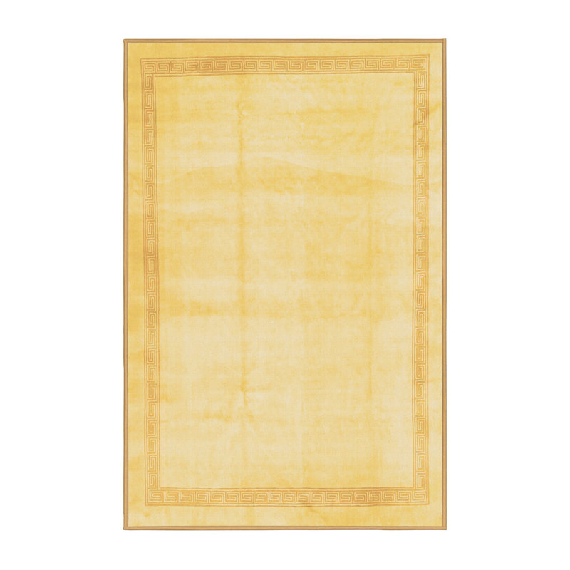 Tapis tissé à la machine en orange / beige, Rectangle 5 pi x 7 pi