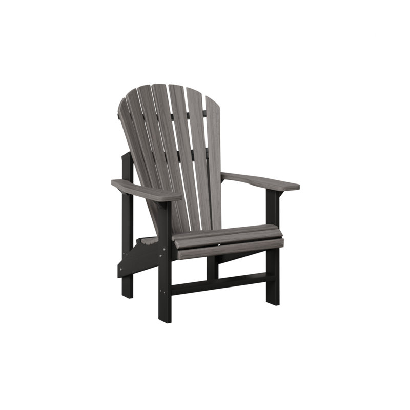 Berlin Gardens Comfo Back Upright Adirondack Chair, Driftwood Gray/Black