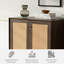 Armoire d'appoint 34,65 po en rotin 2 portes avec pieds en bois massif et tablettes réglables-1664757320-1641887480