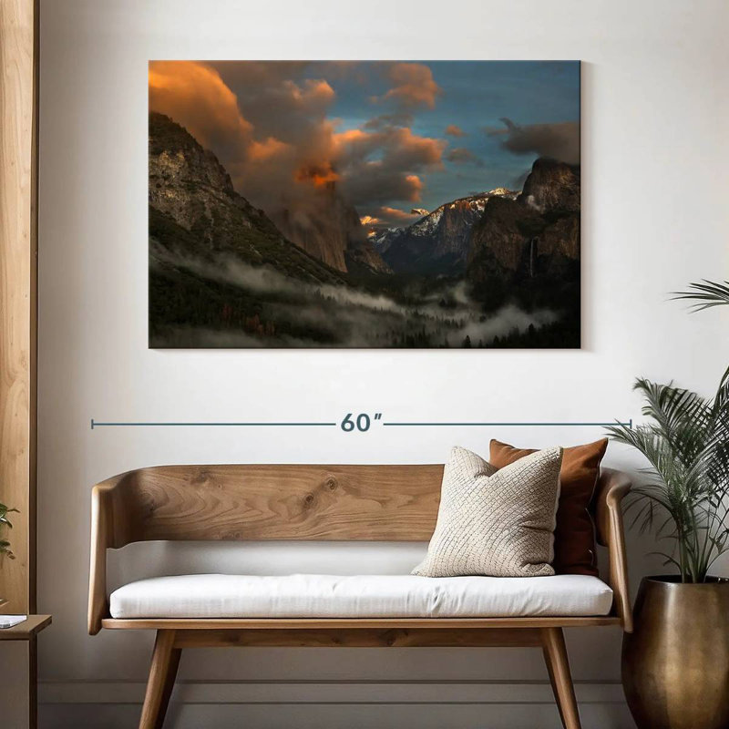 Alvord Yosemite ciel nuageux, H 32 po x l 48 po