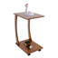 Table d'appoint à roulettes en forme de C, table de chevet en bois à 2 niveaux avec roulettes pour canapé et lit-1794493719
