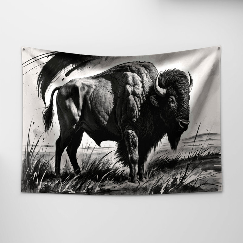 Tapisserie murale Wildlife Bison, 68 po x 80 po