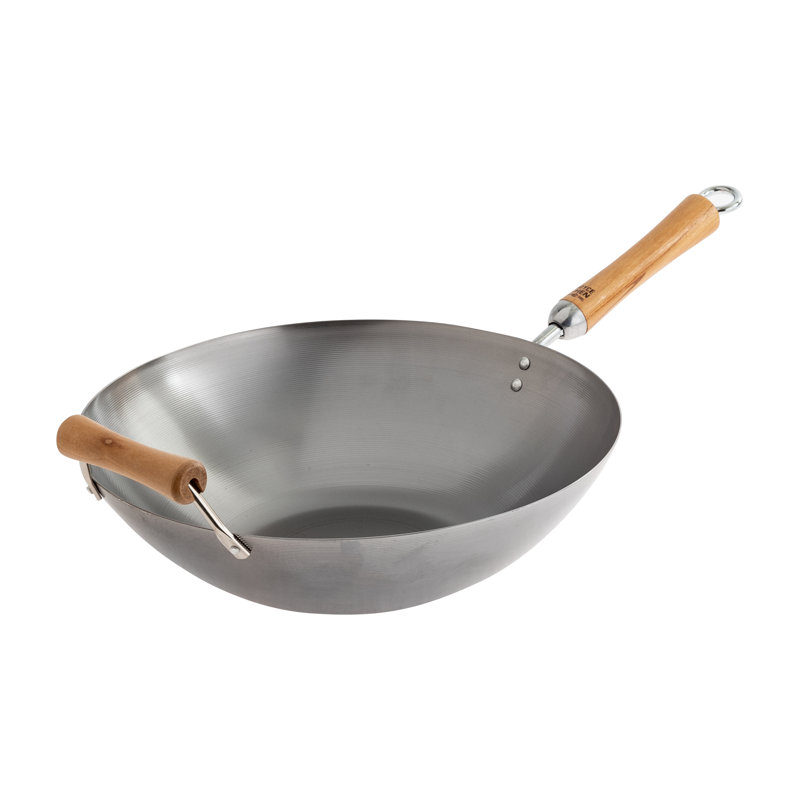 Joyce Chen 14'' Carbon Steel Wok, Silver, 5.5" H x 14" W x 23.5" L