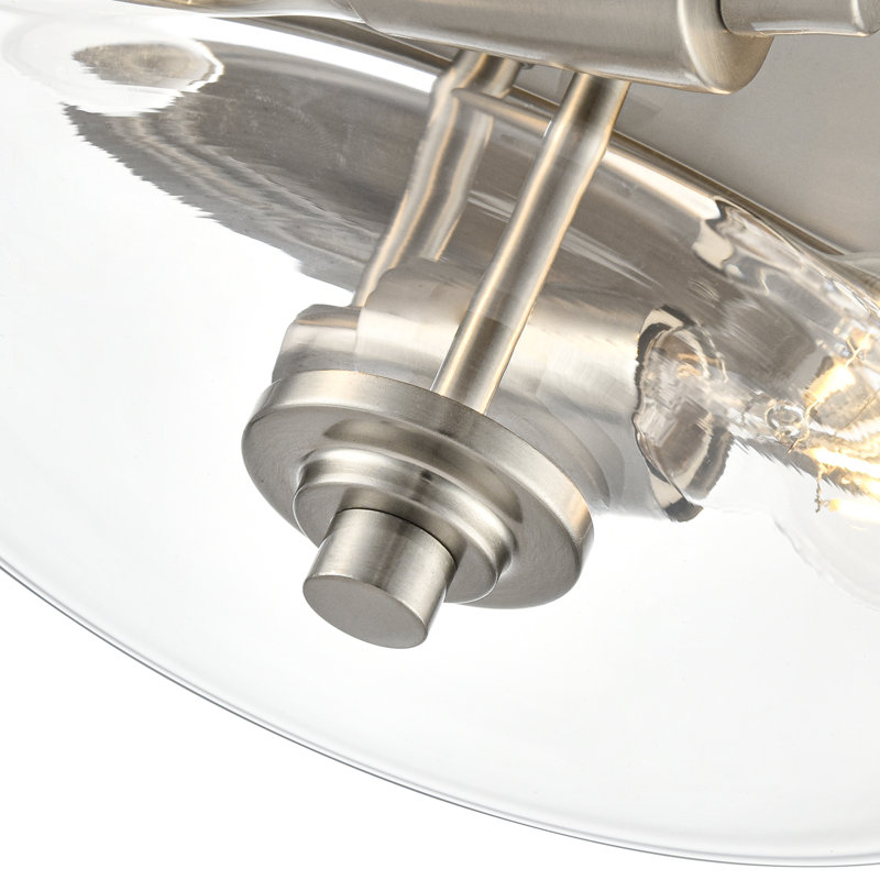 Strayhan 13" 2-Light Flush Mount - Brushed Nickel, Brushed Nickel