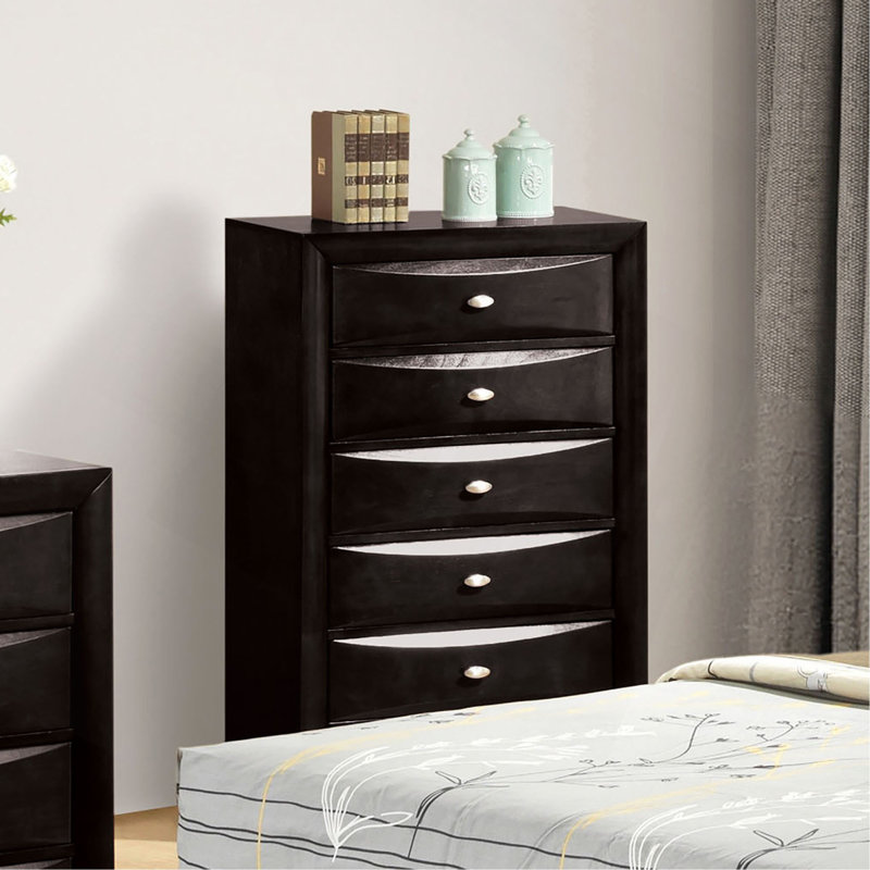 Mobilier de chambre à coucher 5 pièces, Noir