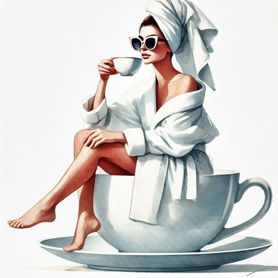 Coffee Time Elegance Wrapped Canvas Wall Art