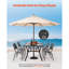 Rectangular Metal Outdoor Dining Table With Umbrella Hole , 96.5cm cm W 149.9cm cm D