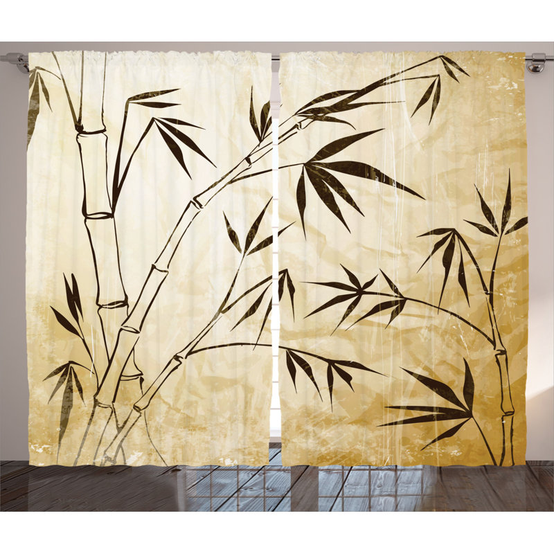 Bamboo Semi-Sheer Rod Pocket Curtain Panels, 54" x 90"