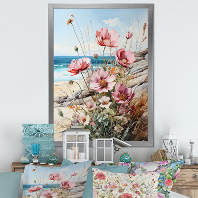 «Seasonal Flowers On The Beach I», reproduction sur toile